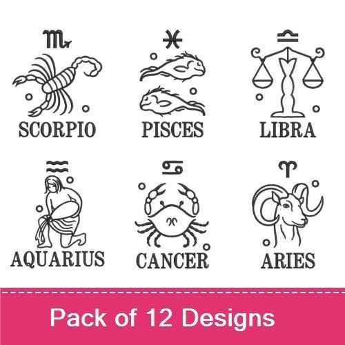 Satin Zodiac Symbols