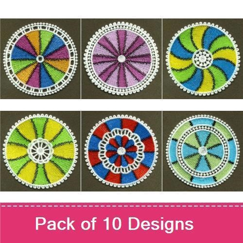FSL Colorful Mandala Circle Embroidery Bundle – Intricate Patterns & Vibrant Colors (10 Designs)