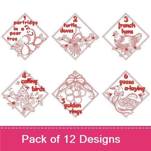 Redwork 12 Days Of Christmas 2