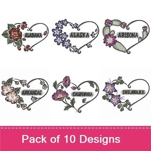 US State Flower Hearts 1