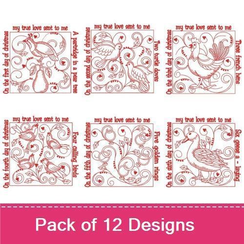 Redwork Twelve Days 1