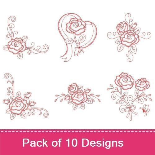 Redwork Rose 4