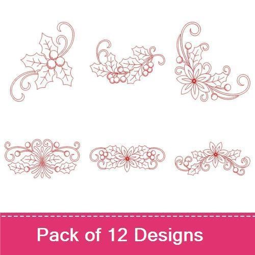Redwork Christmas Poinsettia 2