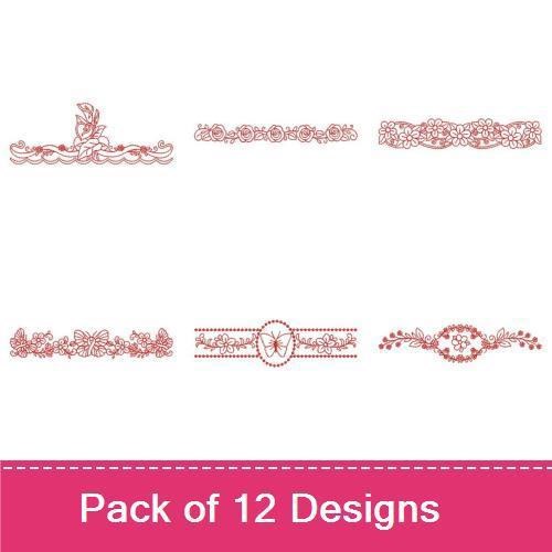 Redwork Flower Borders