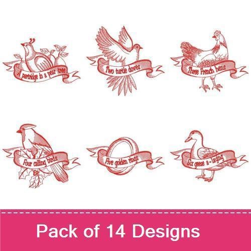 Redwork 12 Days Of Christmas 2