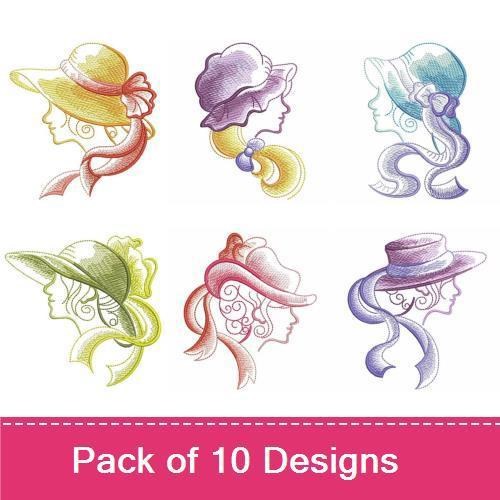 Sketched Hat Girls