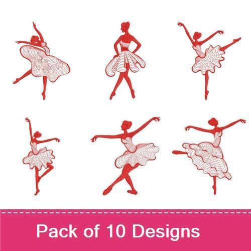 Redwork Ballerina Silhouettes