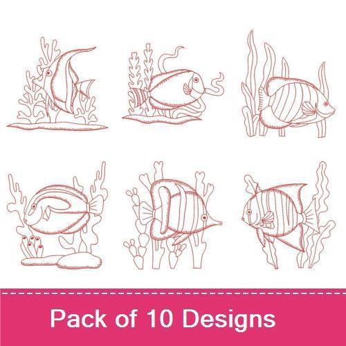 Redwork Tropical Fish
