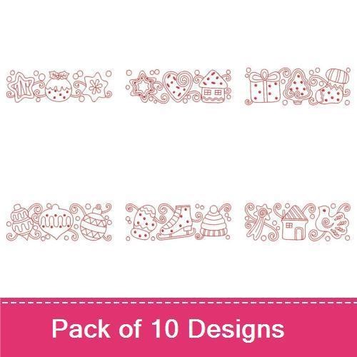 Redwork Christmas Border