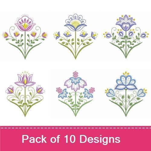 Vintage Jacobean Flowers
