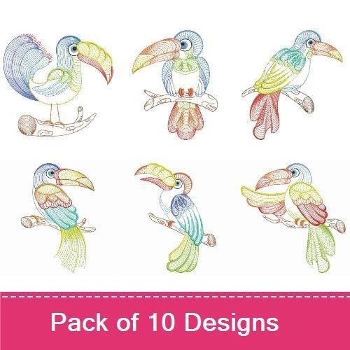 Rippled Colorful Toucans