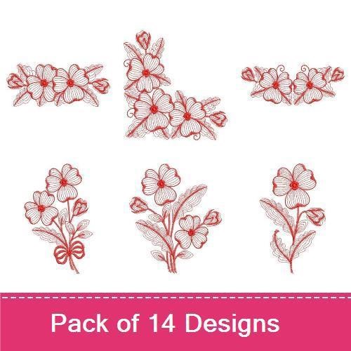 Redwork Pippled Pansy