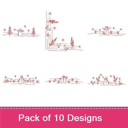 Redwork Borders and Corners