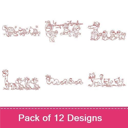 Cute Animal Family Embroidery Bundle – Adorable Wildlife Designs (12 Designs)