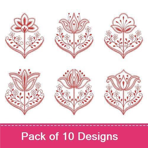 Redwork Fancy Jacobean