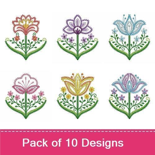 Fancy Jacobean Flowers