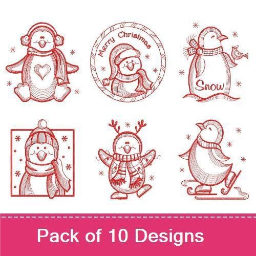 Redwork Penguin