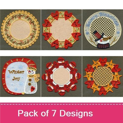 FSL Winter Holiday Embellishments Bundle – Snowman, Christmas Wreath, Festive Frames & More (7 Designs)