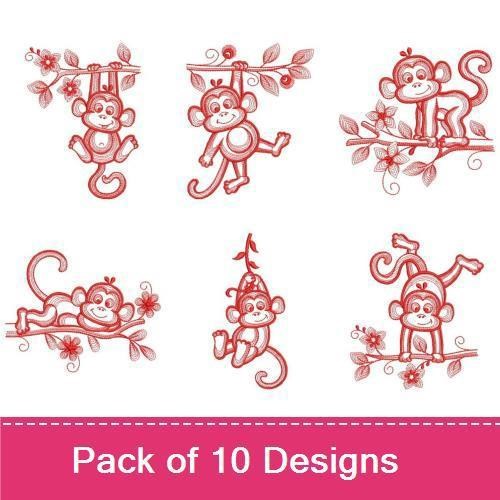 Redwork Little Monkey