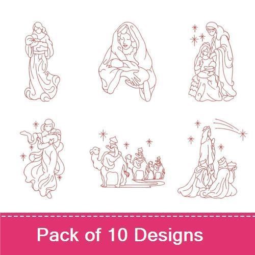 Redwork Nativity