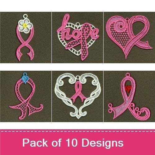 FSL Pink Ribbon Ornaments
