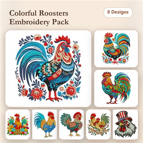 Colorful Roosters