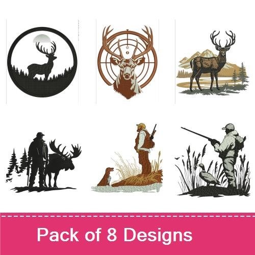 Deer & Hunter Embroidery Bundle – Outdoor Scenes (8 Designs)