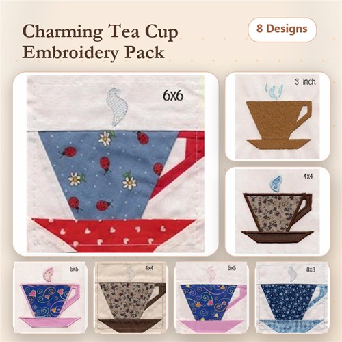 Coffee Cup Pieced Quilt Blocks