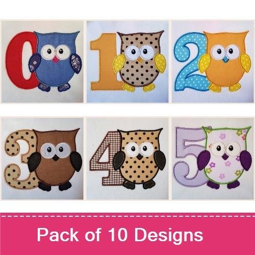 Applique Boy Owl Numbers