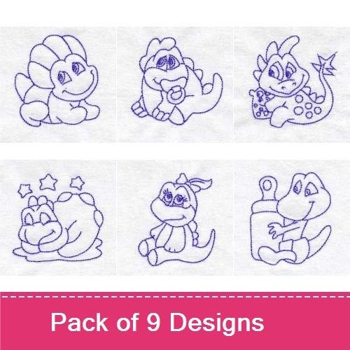 Baby Dinos Redwork
