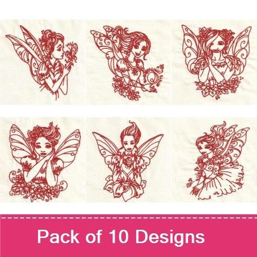 Redwork Fairies