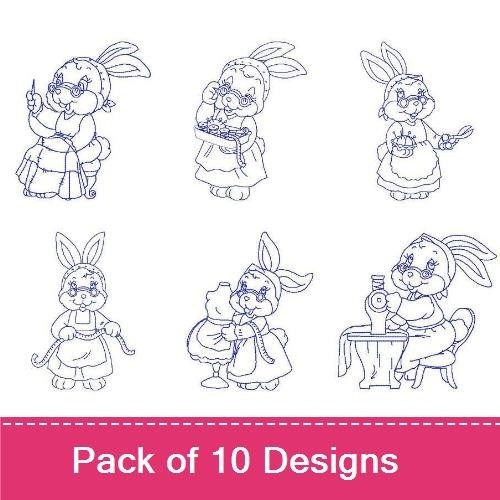 Bluework Granny Bunny