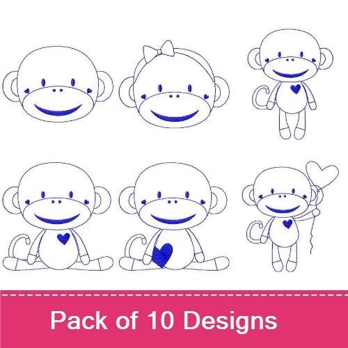 Bluework Sock Monkeys