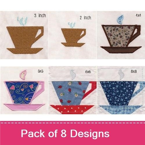 Coffee Cup Pieced Quilt Blocks