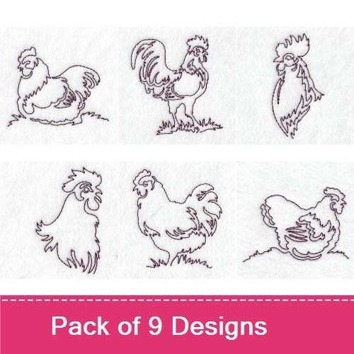 Continuous Line Chickens
