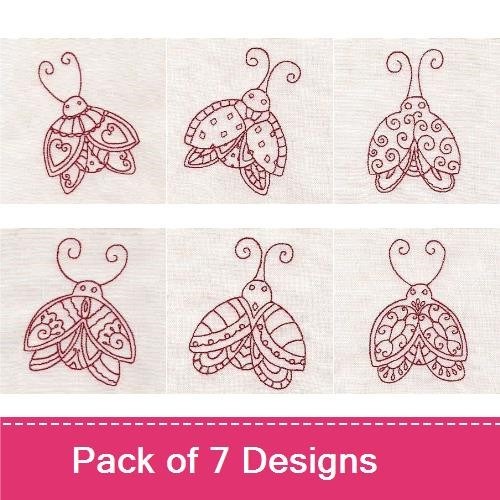 Redwork Lady Bugs