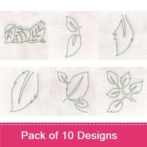 Free Motion Rose Leaves