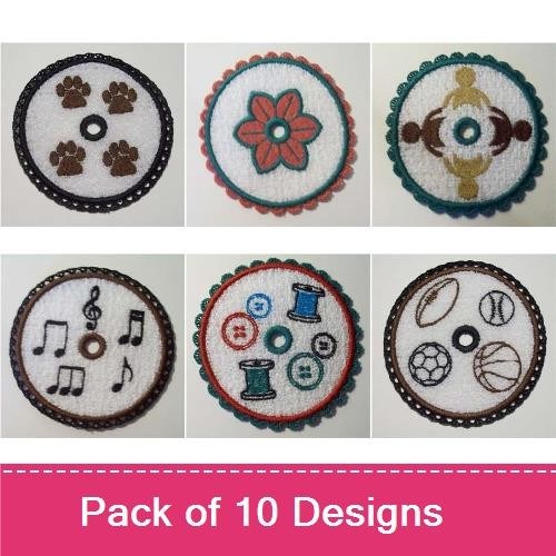 Paw Print & Flower Embroidery Bundle – Sports & Music Designs (10 Designs)