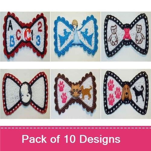Bow Tie Embroidery Bundle – ABC & Paw Designs (10 Designs)