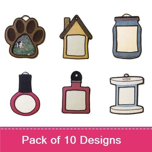 Keychain Embroidery Bundle – Paw Print, House & More (10 Designs)