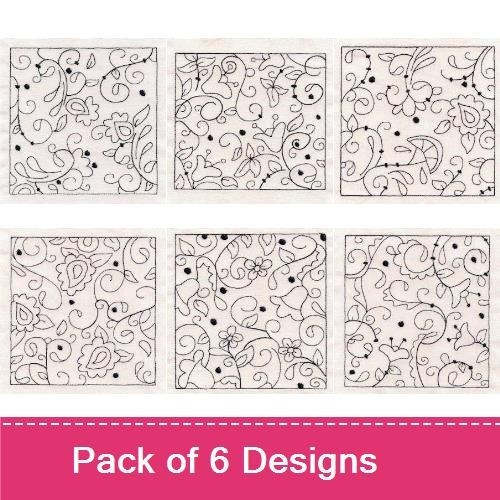 Jacobean Redwork Blocks