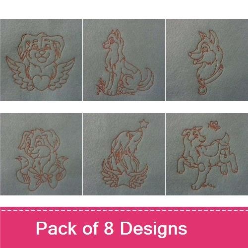 Dog Embroidery Bundle – Adorable Canine Designs (8 Designs)