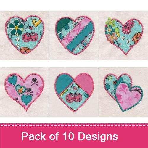 Spring Applique Hearts