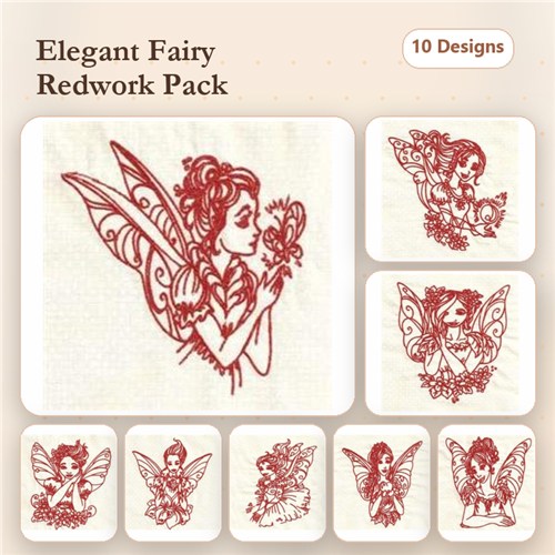 Redwork Fairies