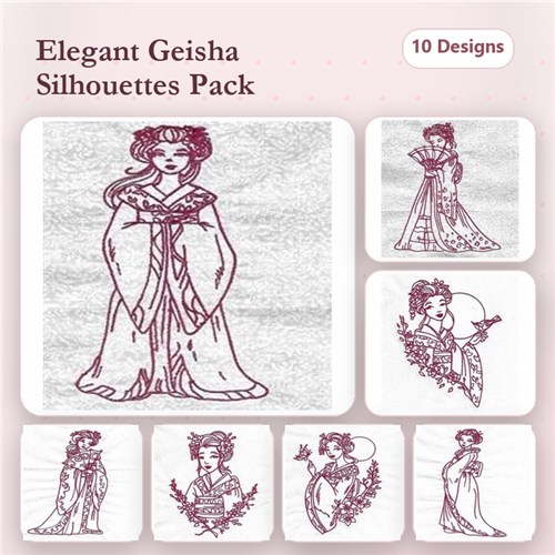 Redwork Geishas