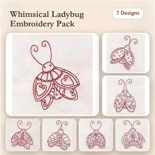 Redwork Lady Bugs