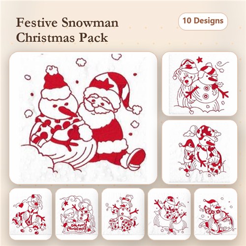 Redwork Snowman
