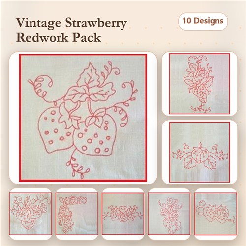 Redwork Strawberries