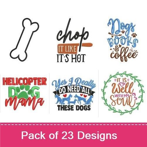 Home & Sunflower Quotes Embroidery Designs Bundle – Chop It Like It's Hot, Welcome to Our Home, Be Grateful & More (23 Designs)