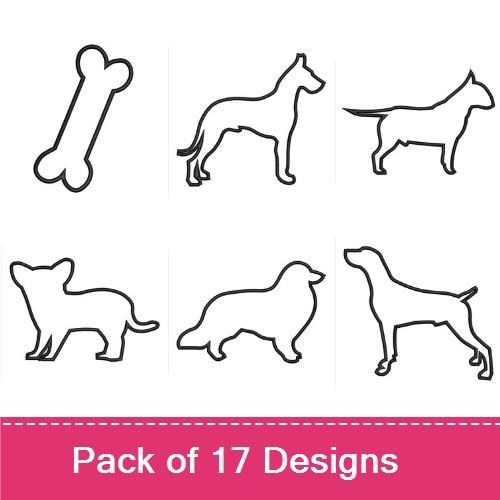 Dog Breed Embroidery Bundle – Great Dane, German Shepherd & More (17 Designs)
